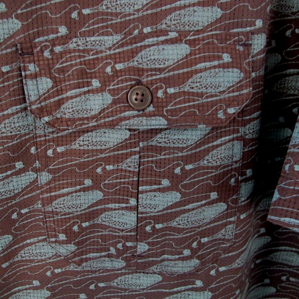 Croft & Barrow Quick Dry Short Sleeve Vented‎ Button UP Shirt Men's XL Fish Net - Picture 3 of 6